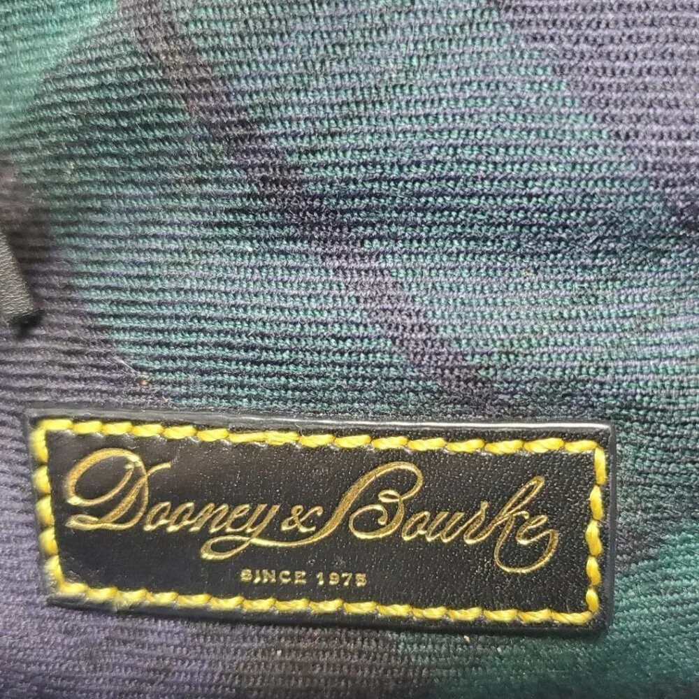 Dooney & Bourke Plaid Canvas & Leather Backpack With Tassel Accents